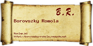 Borovszky Romola névjegykártya